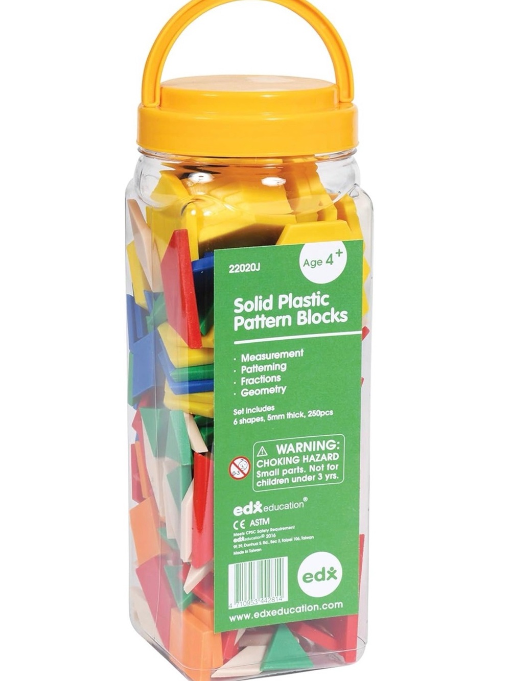 New Learning Advantage Set of 250 Plastic Pattern Blocks